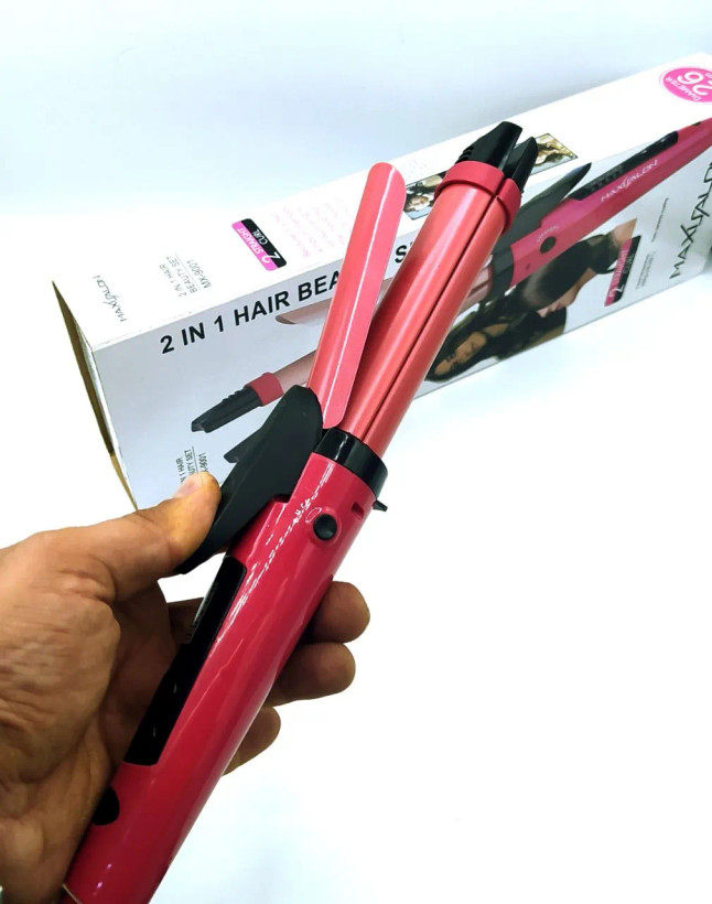 اتو موی صافکننده و فرکننده MAX SALON MX-9001 مناسب آرایش مو در خانه و سالن