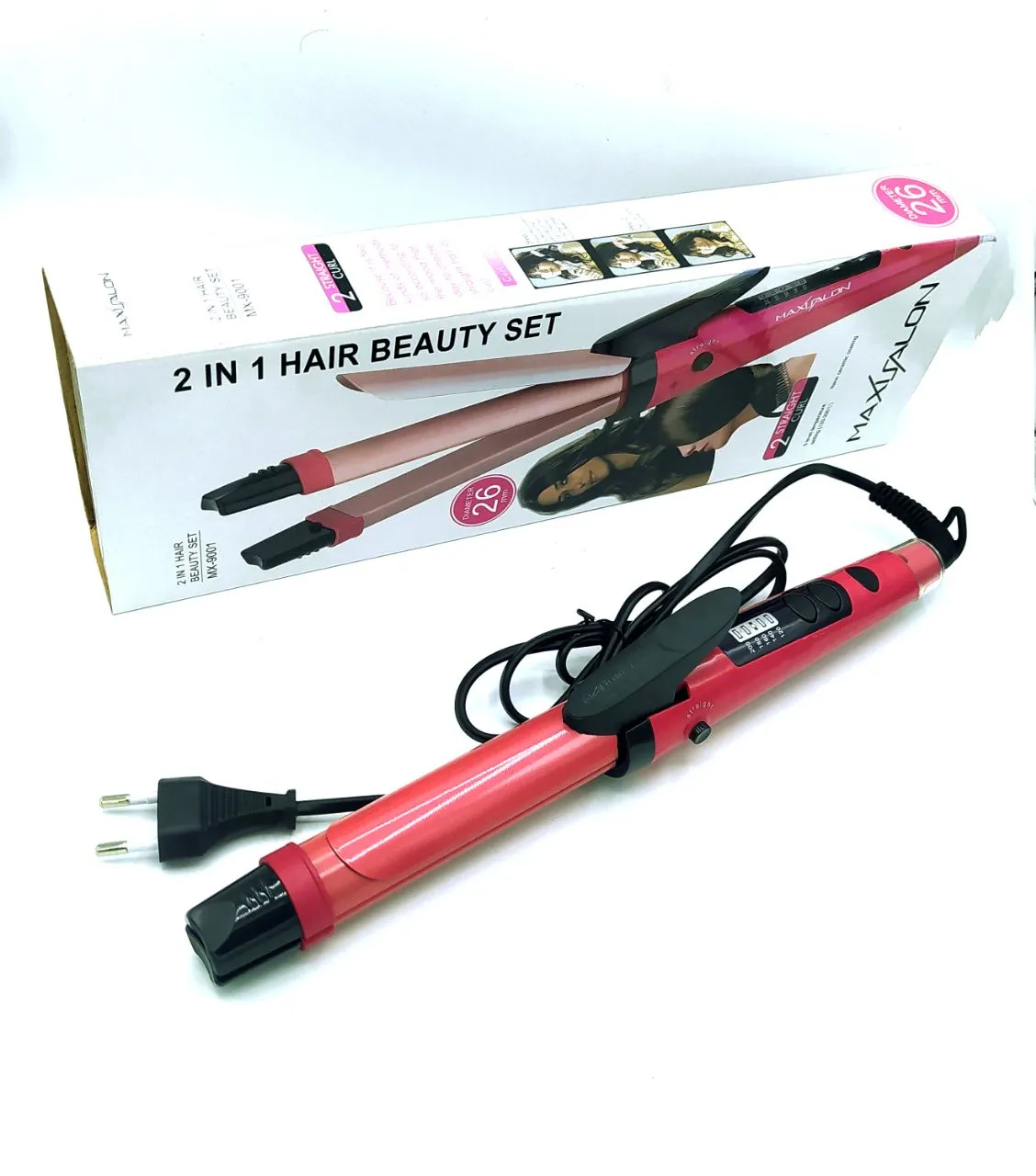 اتو موی صاف‌کننده و فرکننده MAX SALON MX-9001 مناسب آرایش مو در خانه و سالن