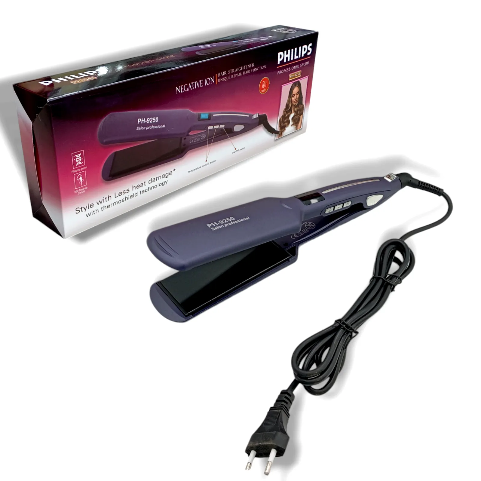 اتو مو حرفه‌ای فیلیپس مدل 9250 با صفحات سرامیک نانو PHILIPS PROFESSIONAL NEW