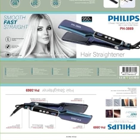 اتو مو PHILIPS 3869 با پوشش نانو برای صافکردن و کاهش وز مو
