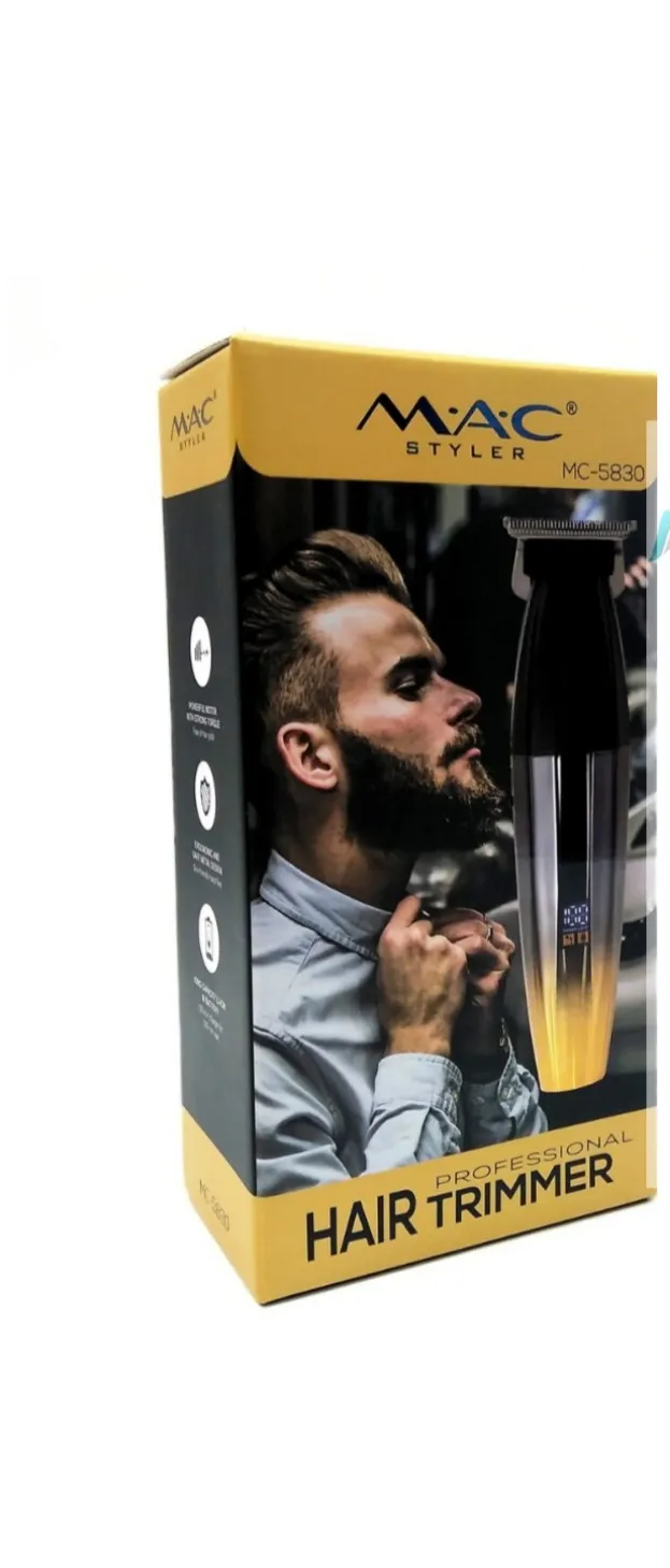 خط زن شارژی MAC STYLER MC-5830 با تیغه فولاد ضدزنگ و نمایشگر دیجیتال