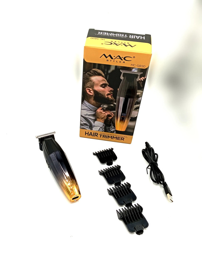 خط زن شارژی MAC STYLER MC-5830 با تیغه فولاد ضدزنگ و نمایشگر دیجیتال