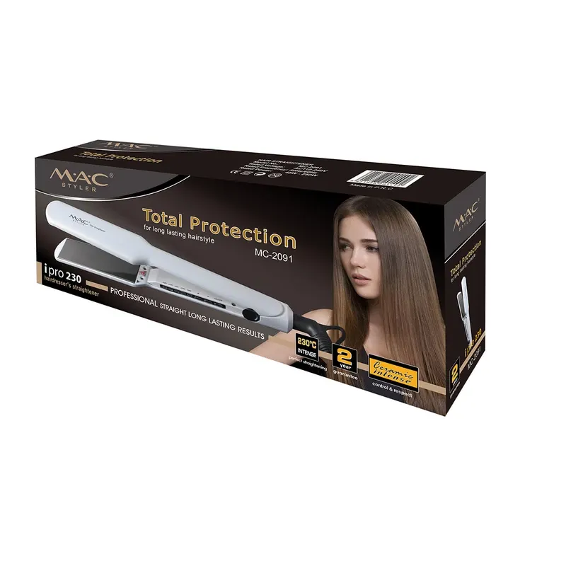 اتو مو MAC STYLER MC-2091 با صفحات پهن نانو سرامیکی و قابلیت تنظیم دما