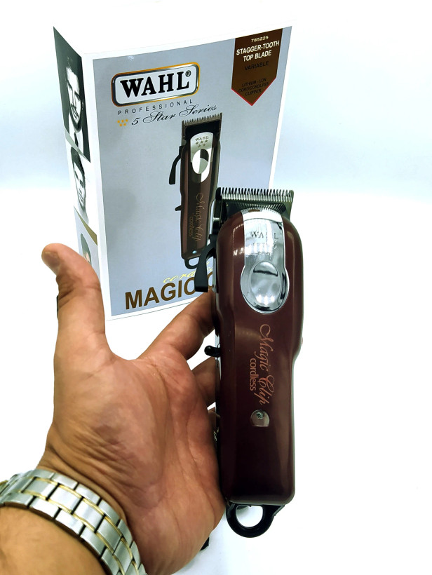 ماشین اصلاح WAHL MAGIC CLIP CORDLESS با اهرم تنظیم طول برش، مناسب کوتاهی مو و فید حرفهای