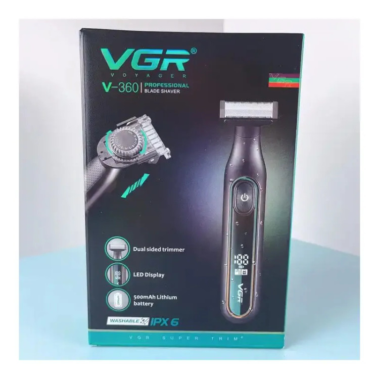 بادی گروم دیجیتالی وی جی آر V-360؛ اصلاح صورت و بدن با تیغه دوطرفه