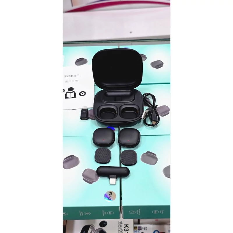 میکروفون یقه‌ای بی‌سیم مدل V36-2 | مناسب تولید محتوا و ضبط صدا