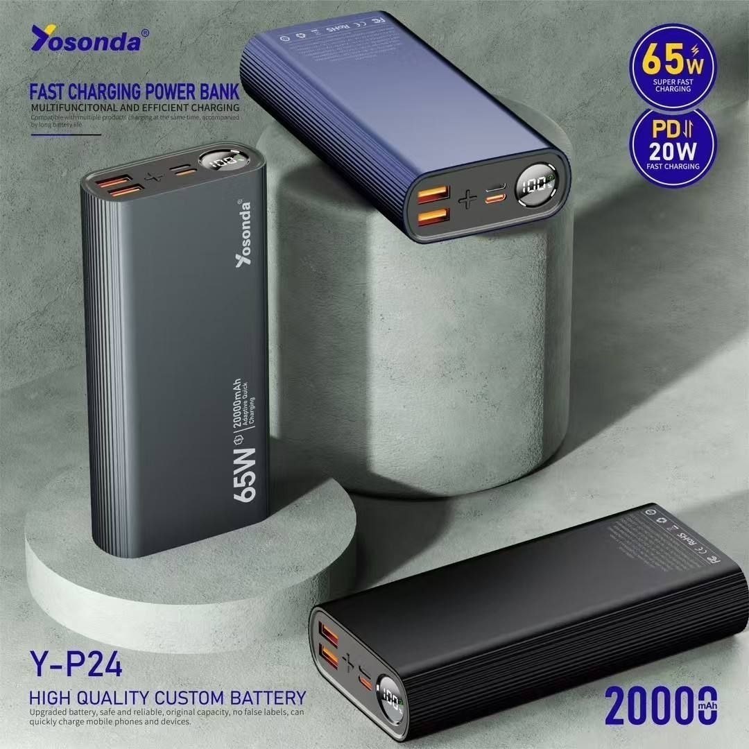 پاوربانک یوسوندا Yosonda Y-P24 ظرفیت ۲۰۰۰۰ میلی‌آمپر ساعت