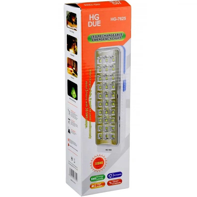 چراغ اضطراری HG-7625 با باتری داخلی قابل شارژ و دو حالت نوردهی