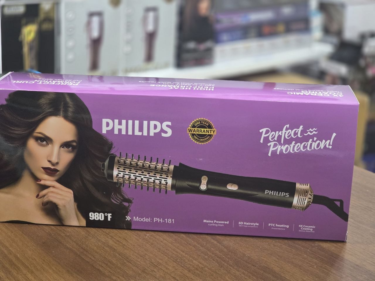 سشوار برس‌دار چرخشی فلیپس PHILIPS برای خشک‌کردن و حالت‌دهی مو